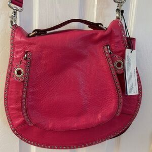 Rebecca Minkoff hot pink NWT vanity saddle crossbody bag purse